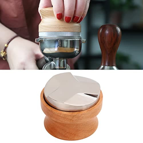 53mm Stainless Steel Tamping Tool for Espresso, Wood Handle, Aluminum Alloy Reinforced