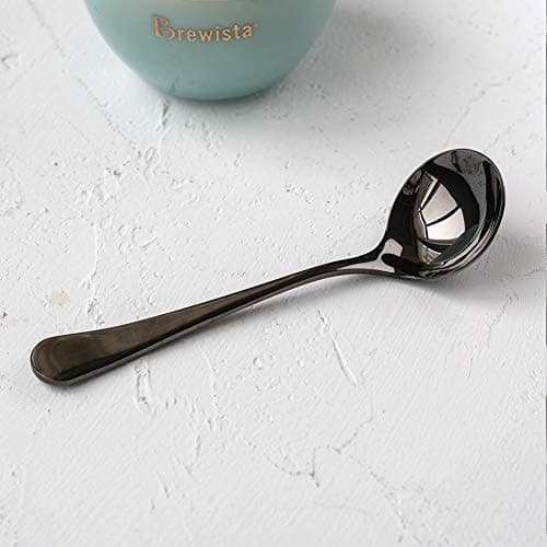 Watchget Professional 5.9 Inch Round Stainless Steel Coffee Cupping Spoon - Black
