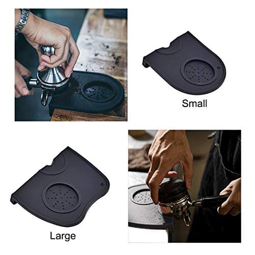 DGQ Silicone Black Anti-Slip Espresso Tamping Mat Holder Pad