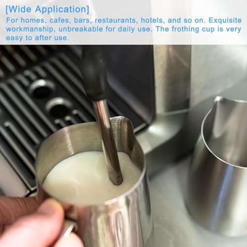 UXCELL 12oz Stainless Steel Milk Frother with Thermometer for Home Cafe Bar