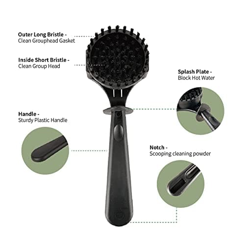 Watchget 16-Bristle Detachable Espresso Cleaning Brush for 58mm Grouphead