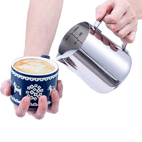 Stainless Steel Milk Frothing Cup for Coffee Steaming 12oz