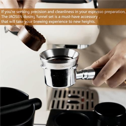 53mm Food-Grade 304 Stainless Steel Espresso Dosing Funnel Compatible with Breville Portafilter