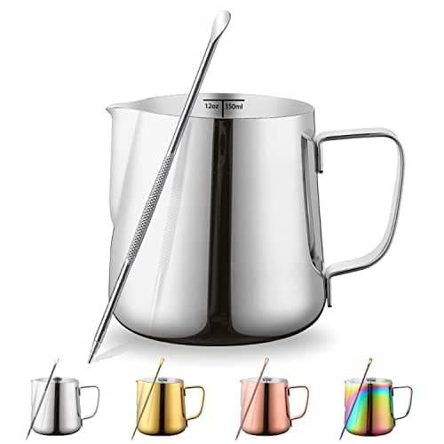 Kyraton Gold 12oz Milk Frothing Pitcher for Espresso Cappuccino Latte Art