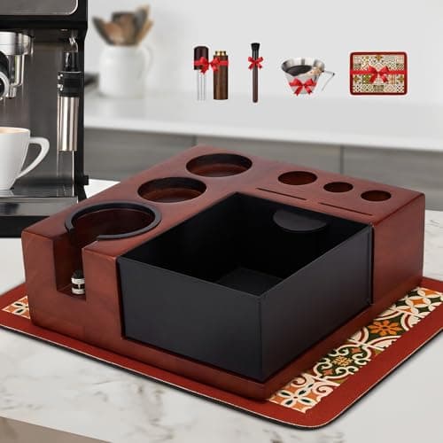 ARC Espresso Knock Box & Tamping Station, 51/54/58MM Portafilter Holder, Espresso Accessories