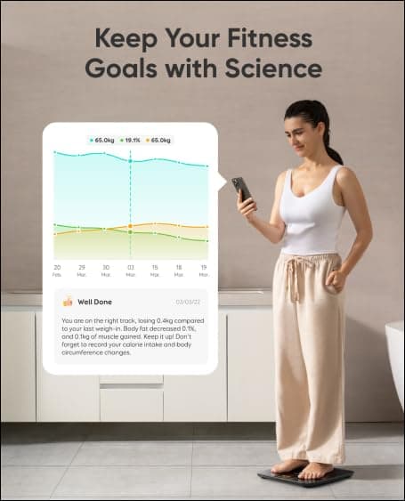 Eufy by Anker P3 Digital Smart Scale - Body Weight, BMI, Fat & Muscle Mass