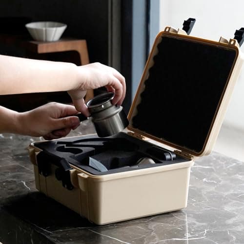 9Barista Espresso Machine Hard Case, Travel Storage Box, Waterproof & Shockproof, Khaki