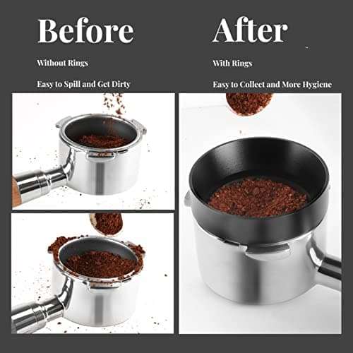 Black Aluminum Espresso Dosing Funnel with Magnetic Rings 51MM