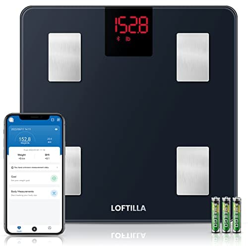 LOFTILLA Smart Body Fat Scale, 14 Analyzers, 400lb Capacity, App Sync, Black