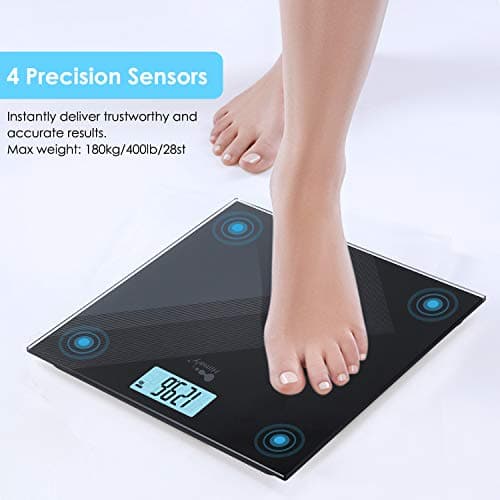 Himaly USB Rechargeable Digital Body Scale, 400Ibs Capacity, Backlight Display