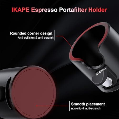 IKAPE Upgraded Espresso Portafilter Holder, Aluminum Alloy Tamping Stand Base, Fit 58MM
