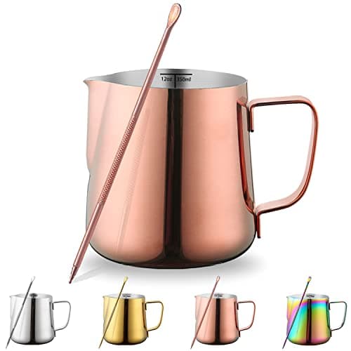 Kyraton Gold 12oz Milk Frothing Pitcher for Espresso Cappuccino Latte Art
