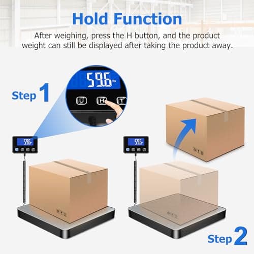 High-Accurate 440 lbs Digital Postal Scale with Hold/Tare, Battery Included, Perfect for Small Business, Packages, Lugga