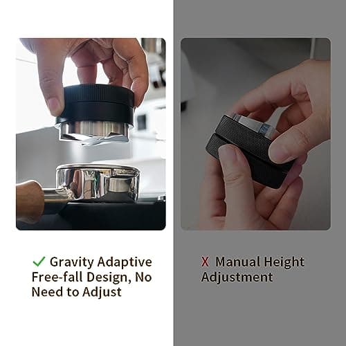 58mm Espresso Gravity Distributor, Adjustable Height Leveler, Black