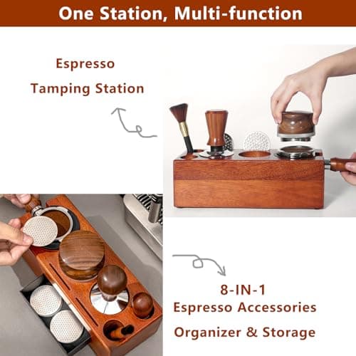 8-in-1 Espresso Coffee Tamping Station with Organizer & Tools