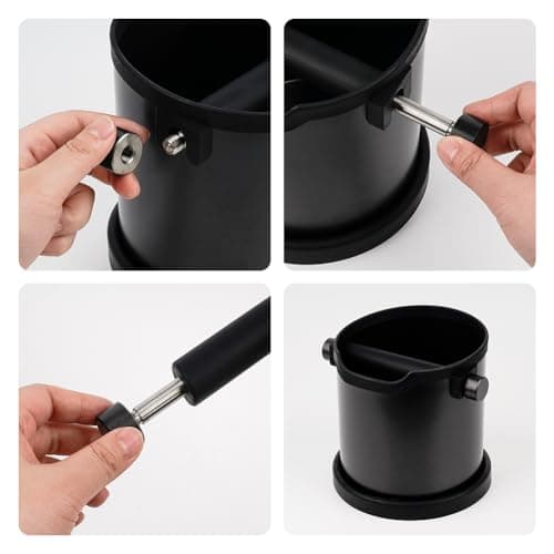 Black Stainless Steel Espresso Knock Box for Coffee Grounds Barista Tools Accessories