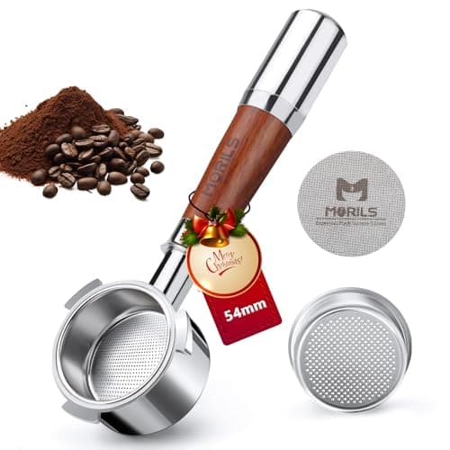 Breville 54mm Bottomless Portafilter, 3 Ears, Walnutwood Handle, Espresso Accessories