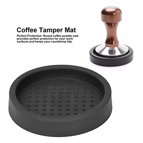 Black Anti-Slip Coffee Tamper Mat, 3in Food Grade Silicone Single Hole Pressing Pad