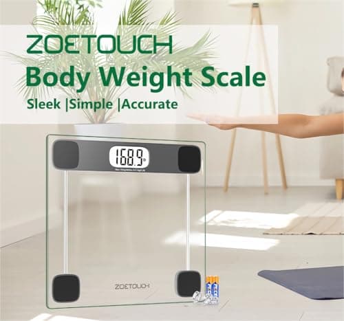 High Precision Digital Bathroom Scale - 400lbs Accurate Weighing Machine with Tempered Glass Display
