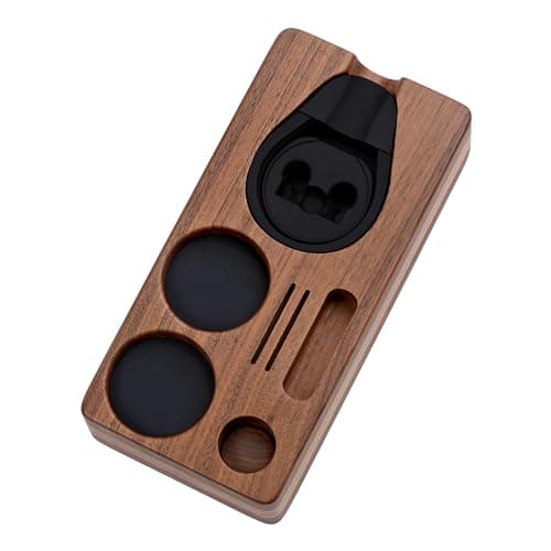 Normcore Espresso Tamping Station, Natural Walnut Base for 51mm/54mm Portafilter