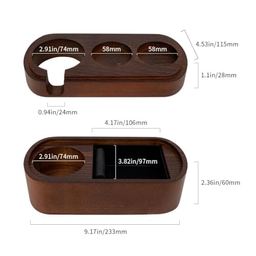Watchget Espresso Tamping Station, 58mm Espresso Accessory Fit, Wooden Anti-Pressure Pad Stand