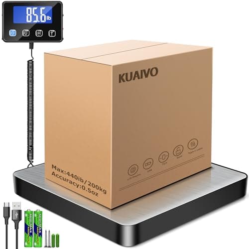 High-Accurate 440 lbs Digital Postal Scale with Hold/Tare, Battery Included, Perfect for Small Business, Packages, Lugga