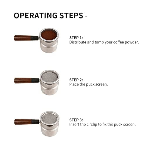 53mm Espresso Puck Screen and Circlip Kit for 9Barista Machine, Reusable 1.7mm Stainless Steel