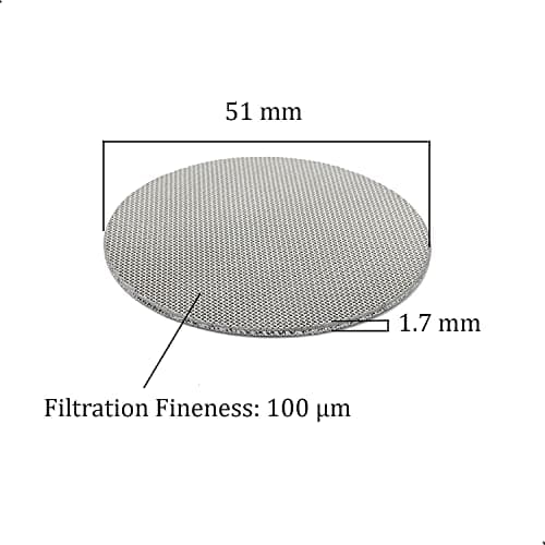 2 Pack 51mm Coffee Portafilter Filter Basket, Reusable 1.7mm Filter Mesh Plate (51mm, 100μm)