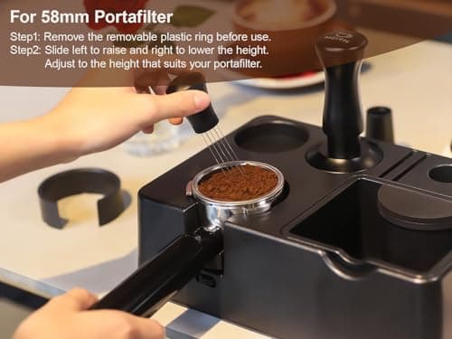 MEION 10-in-1 Espresso Organizer Tamping Station with Detachable Knock Box