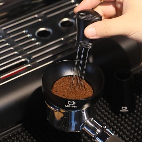 MEION 51mm Espresso Funnel & Puck Screen Set, Black