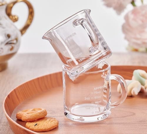 Akers Etched Scale Espresso Cup & Milk Pitcher (Pack of 2)