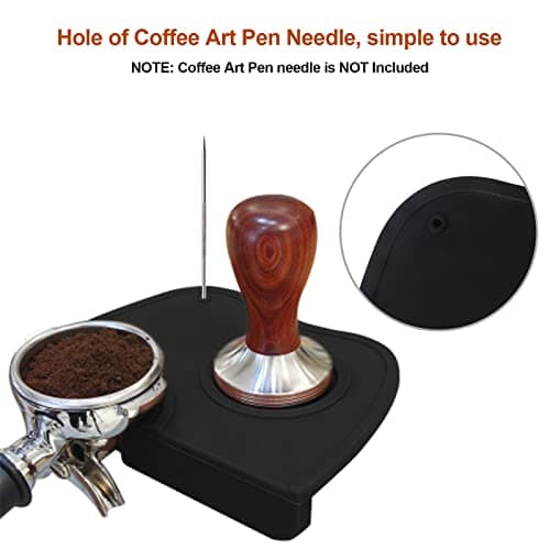 BooTaa Food Safe Silicone Espresso Tamper Mat Anti-Slip Soft Odorless Holder Pad Black