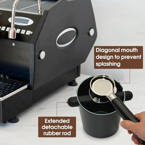 2pcs Espresso Knock Box Silicone Mat with Removable Bar Tool Anti-Slip Base