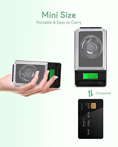 Digital Milligram Scale 50g/0.001g, High Precision for Jewelry, Powder, Medicine