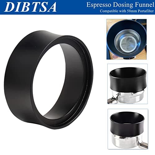 58mm Espresso Dosing Funnel, Black Aluminum Alloy Portafilter Replacement