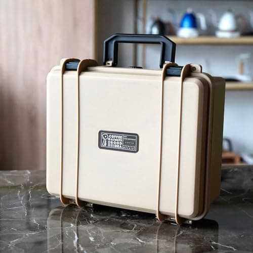 9Barista Espresso Machine Hard Case, Travel Storage Box, Waterproof & Shockproof, Khaki