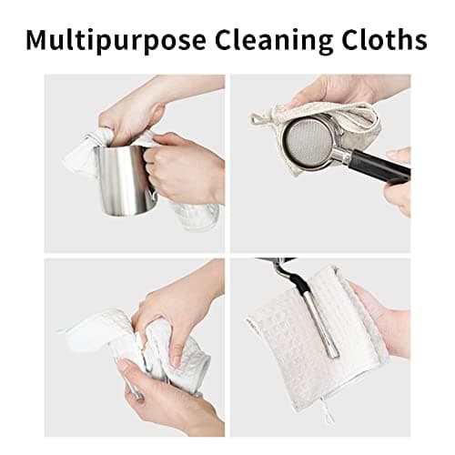 Barista 4 Pack Microfiber Cleaning Towels & 250ml Stainless Steel Frothing Pitcher