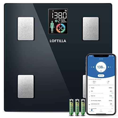 LOFTILLA Smart Body Fat Scale, 14 Analyzers, 400lb Capacity, App Sync, Black