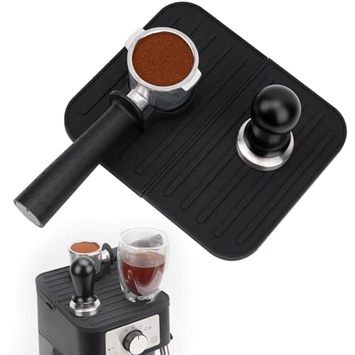 Delonghi EC260BK Espresso Tamper Mat with Holder, Tamping Mats, Grey