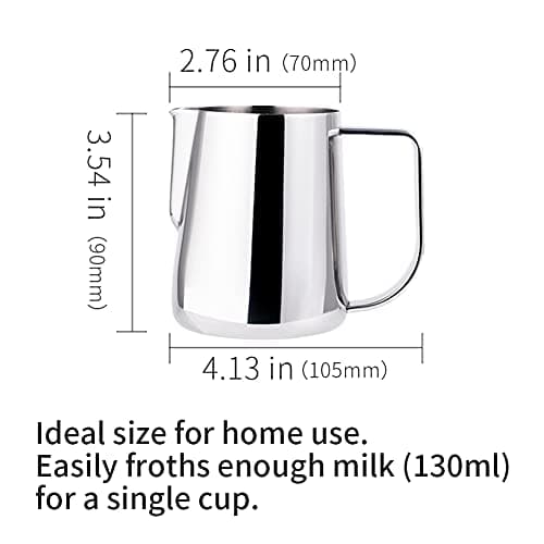 Barista 4 Pack Microfiber Cleaning Towels & 250ml Stainless Steel Frothing Pitcher