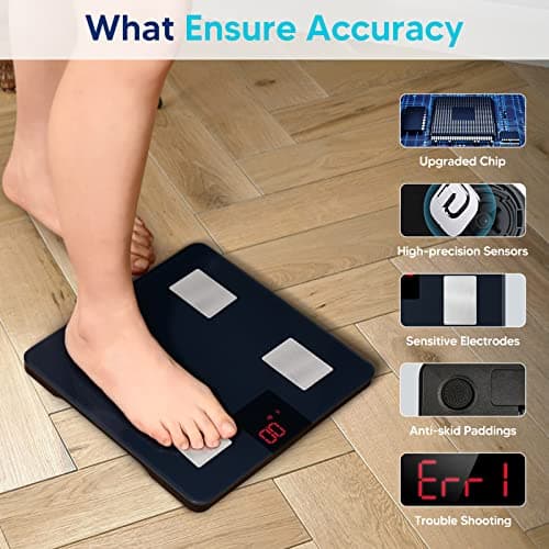 LOFTILLA Smart Body Fat Scale, 14 Analyzers, 400lb Capacity, App Sync, Black
