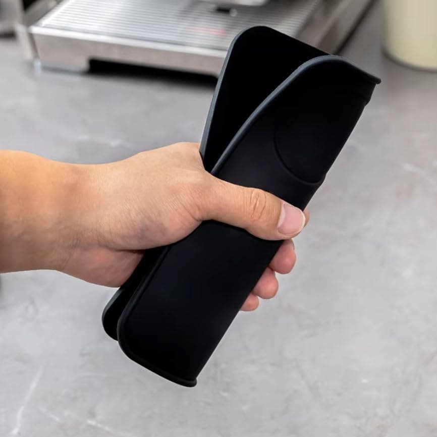 Food Safe Black Silicone Countertop Tamping Mat for Kitchen, Cafeteria, and More