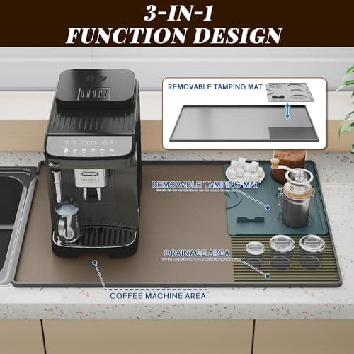 NiHome 3-in-1 Silicone Coffee Mat, Noise-Reduction & Durable Non-Slip Kitchen Aid