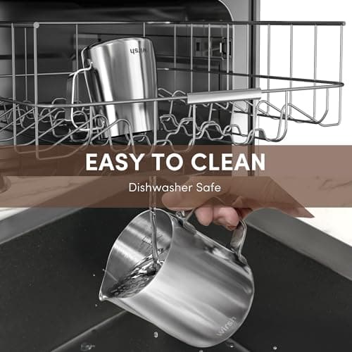 Wiresh 12oz Stainless Steel Milk Frothing Pitcher for Espresso, Latte and Cappuccino