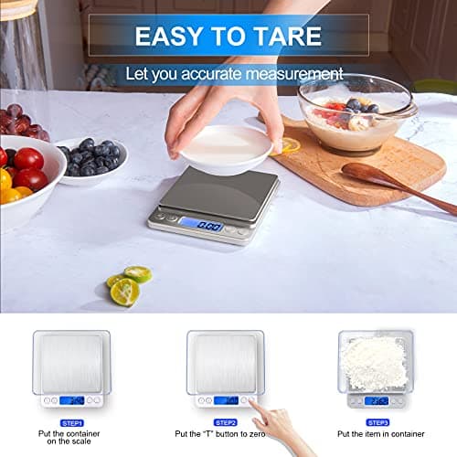 MEIYA Digital Kitchen Scale 500g Accurate Jewelry Baking Soap 9 Units Tare Function