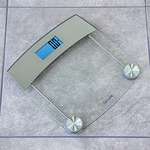 Taylor Extra Accurate Digital Scales, 440LB Capacity, Blue LCD, Stainless Steel Accents, 12.4" Platform