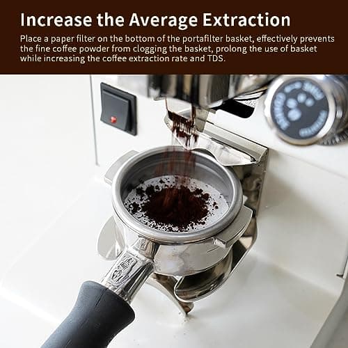 55mm Espresso Paper Filter Acrylic Holder, Compatible with 58mm Portafilters, 100 Pcs