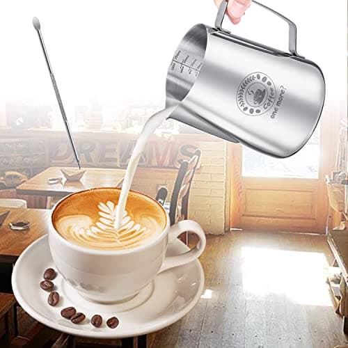 350ml 12oz 304 Stainless Steel Milk Frothing Pitcher with Latte Art Pen