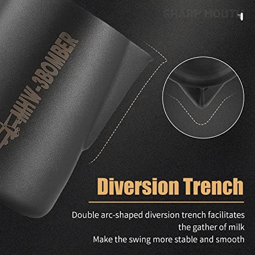 Matte Black 20oz SUS304 Stainless Steel Milk Frothing Pitcher P3014B-OS