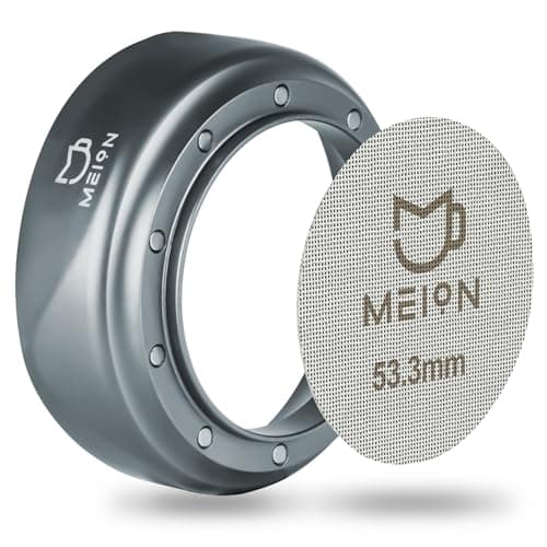 MEION 51mm Espresso Funnel & Puck Screen Set, Black